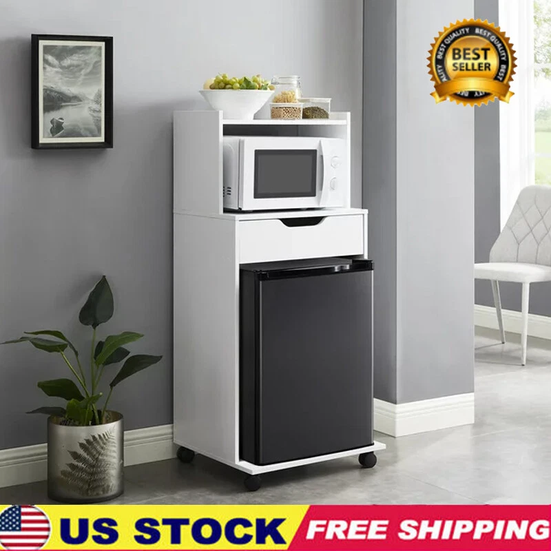 Microwave Rolling Kitchen Storage Cart Kitchen Carts Cabinet Mini