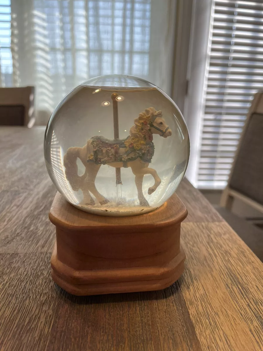 San Francisco Music Box Co. Musical Snow Globe Carousel Horse