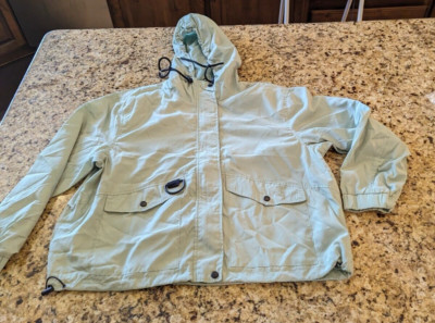 New Look Women's Plus Lightweight Rain Jacket Windbreaker Light Green size 1X