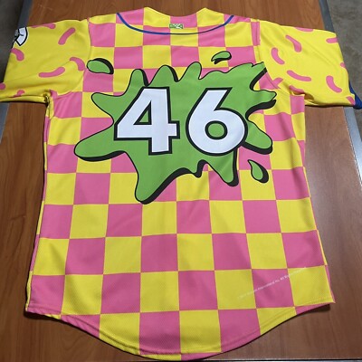 Game Worn Carolina Mudcats 90's Nickelodeon Night MiLB Baseball