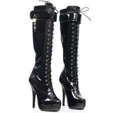 Fetish Platform Boots Women 15cm High Heel Knee-High Lockable Party Dance Shoes