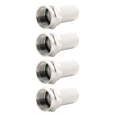 4x RG6 F-Type Twist-on Connector Adapter For Coax Coaxial Cable Nickel Plated TV
