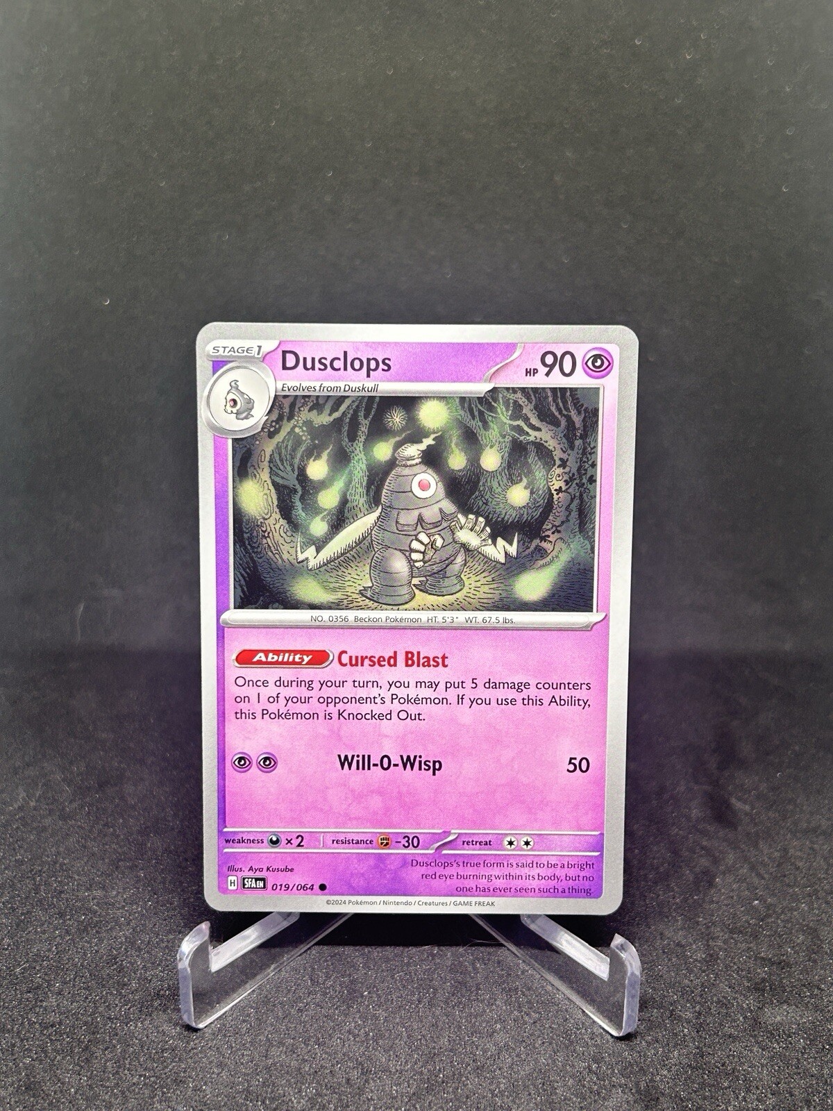 M/NM Dusclops 019/064 Common Base Shrouded Fable Pokemon TCG