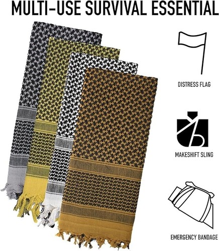 Pink Rotcho Shemagh Heavyweight Tactical Desert Keffiyeh Scarf 100% Cotton 42x42 - Picture 4 of 7