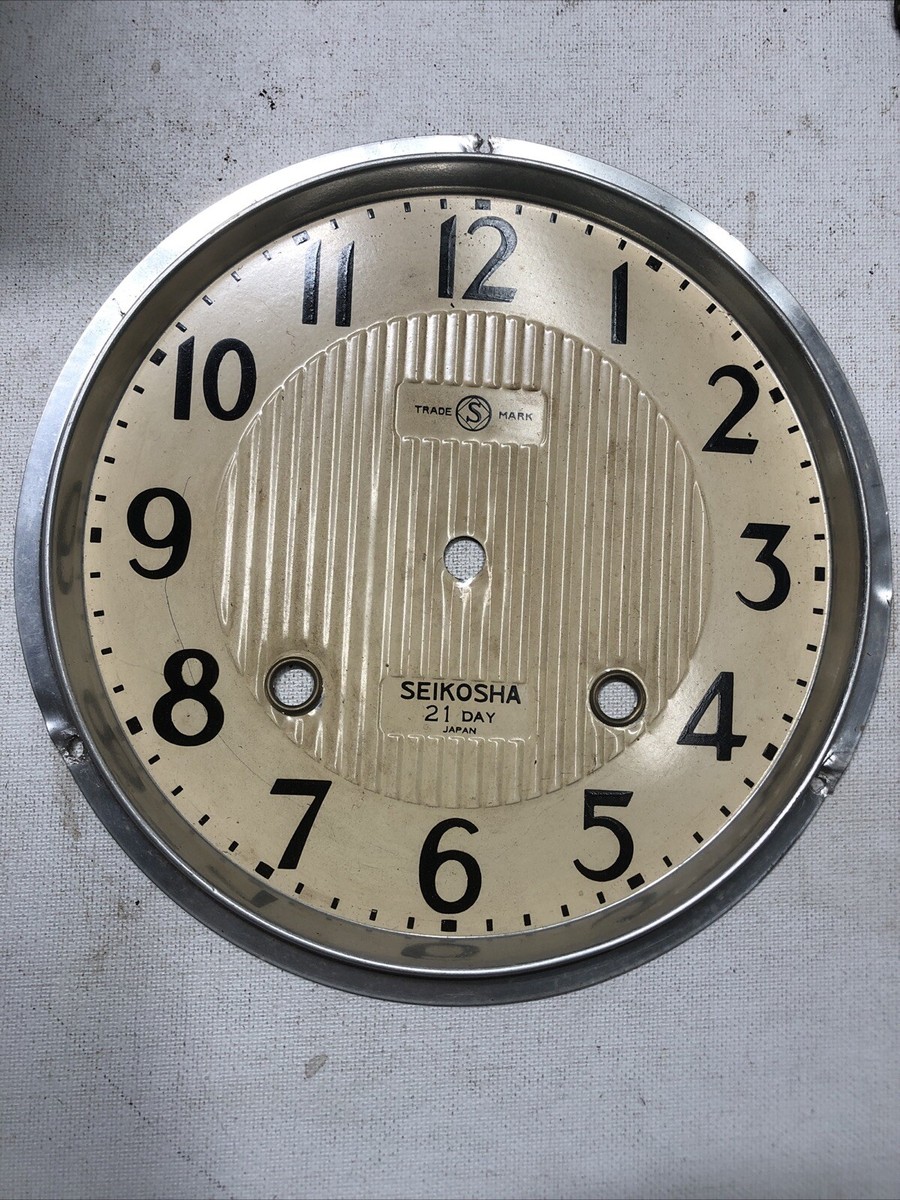 Vintage Seikosha 21 Day Japan Wall Clock Face Pan PARTS