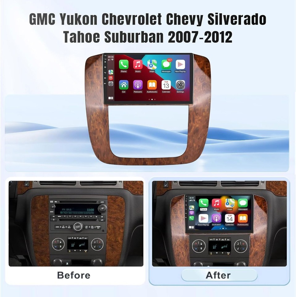 Android 13 For GMC Yukon Chevrolet Tahoe Suburban 2008 - 2012 Car Multimedia Pla
