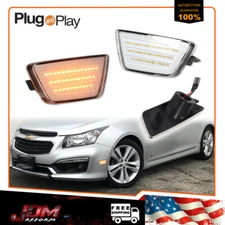 Clear Lens Amber LED Front Bumper Side Marker Lights For 2011-2015 Chevy Cruze
