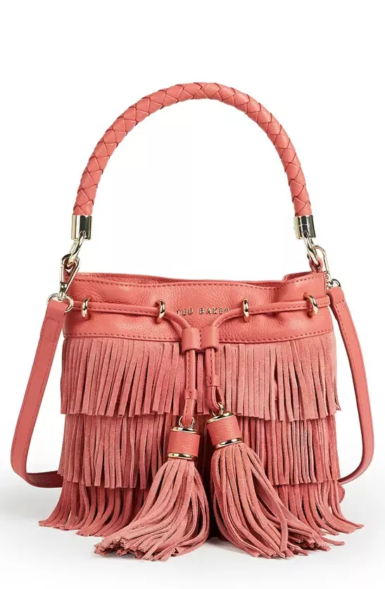 Women's Small Fringe Bucket Bag