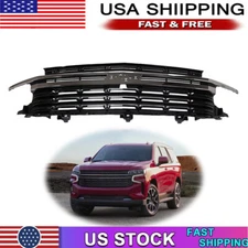 Front Mesh Grille Gloss Black Fit For 2021 2022 2023 2024 Chevy Tahoe / Suburban