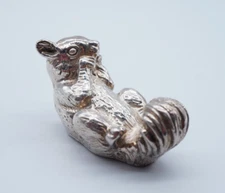 Adorable 925 Silver Squirrel Miniature Figurine 38 Grams - F118