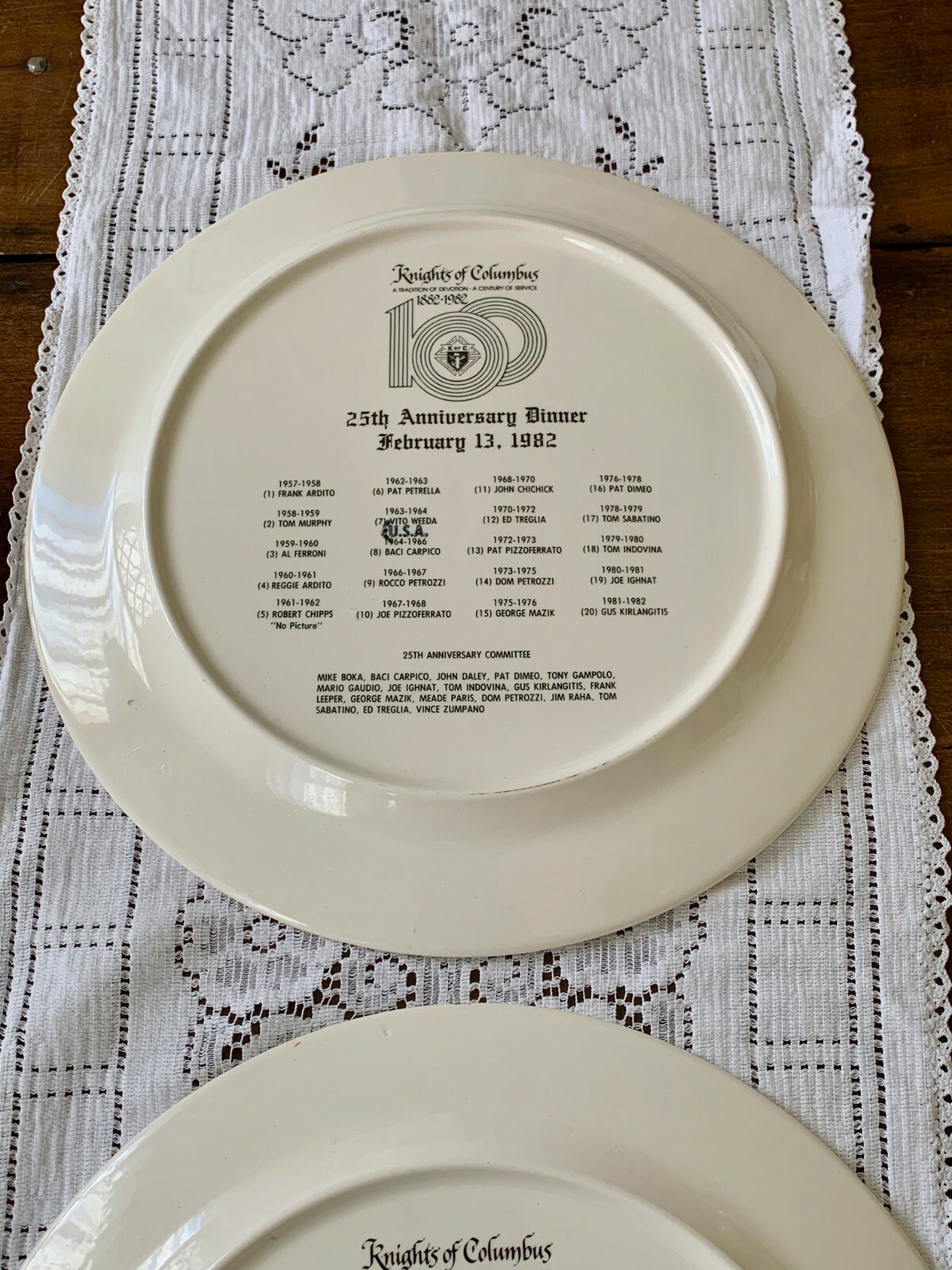 Vintage Pair KNIGHTS OF COLUMBUS 25th Anniv. Plates 1982 Mingo