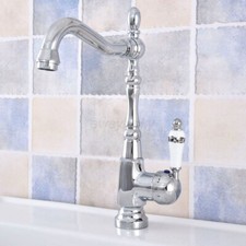 Chrome Brass Kitchen Bathroom Basin Faucet Single Handle Hole Sink Mixer Tap