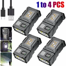 Portable Mini Pocket LED Flashlight Magnetic USB Rechargeable Torch Work Lights