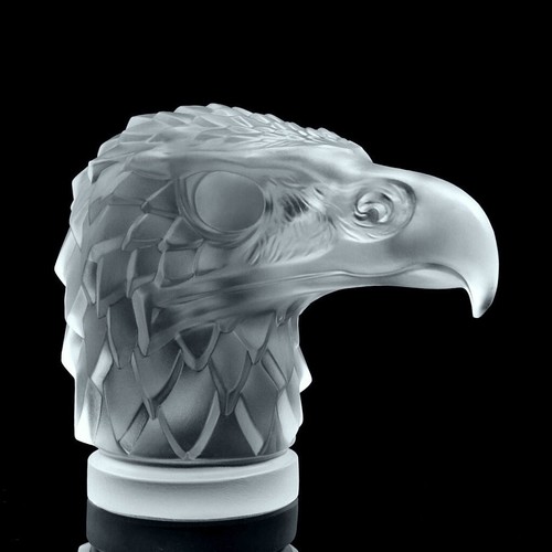 Art Deco Glass Head Eagle Hood Ornament Sculpture 1930' H.Hoffmann by Lalique