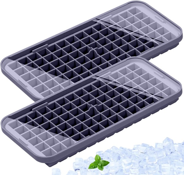 EiswüRfelform Silikon Kleine WüRfel Mit Deckel 1,3Cm 2 StüCk FüR GeträNke-image