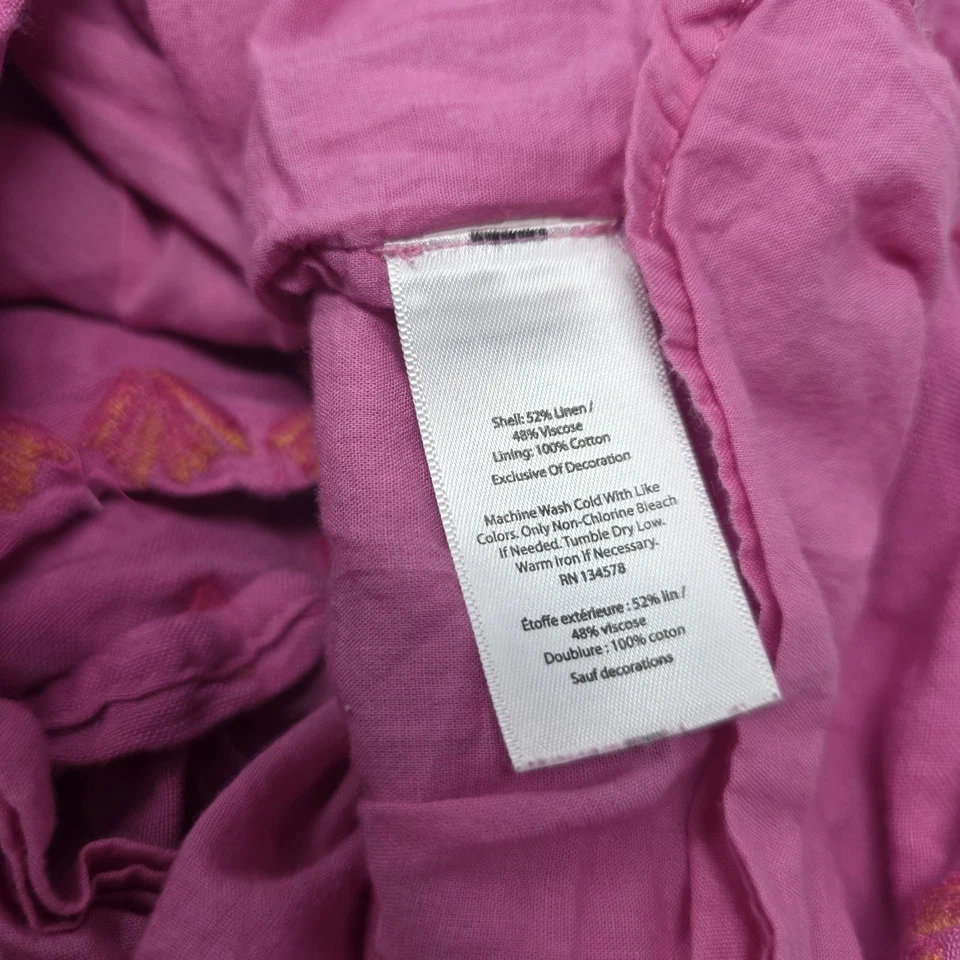 Mameluco rosa Vineyard Vines para mujer talla pequeña lino fuera del hombro playa Foto 4 de 4