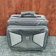 Sharper Image Carry On Laptop Case Gray Wheeled Multi Compartments TSA Approved