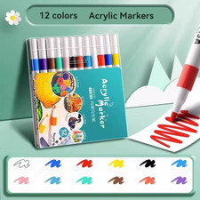 12-80 Colores Set Acrylic Paint Art Marker Pen Rock Painting for Kids Graffiti S