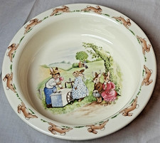 Royal Doulton Bunnykins Baby Cereal Bowl Ice Cream Cone English Fine Bone China