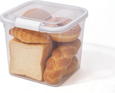 Bread Stora Container - Airtight Loaf Clear Plastic Bread Box for