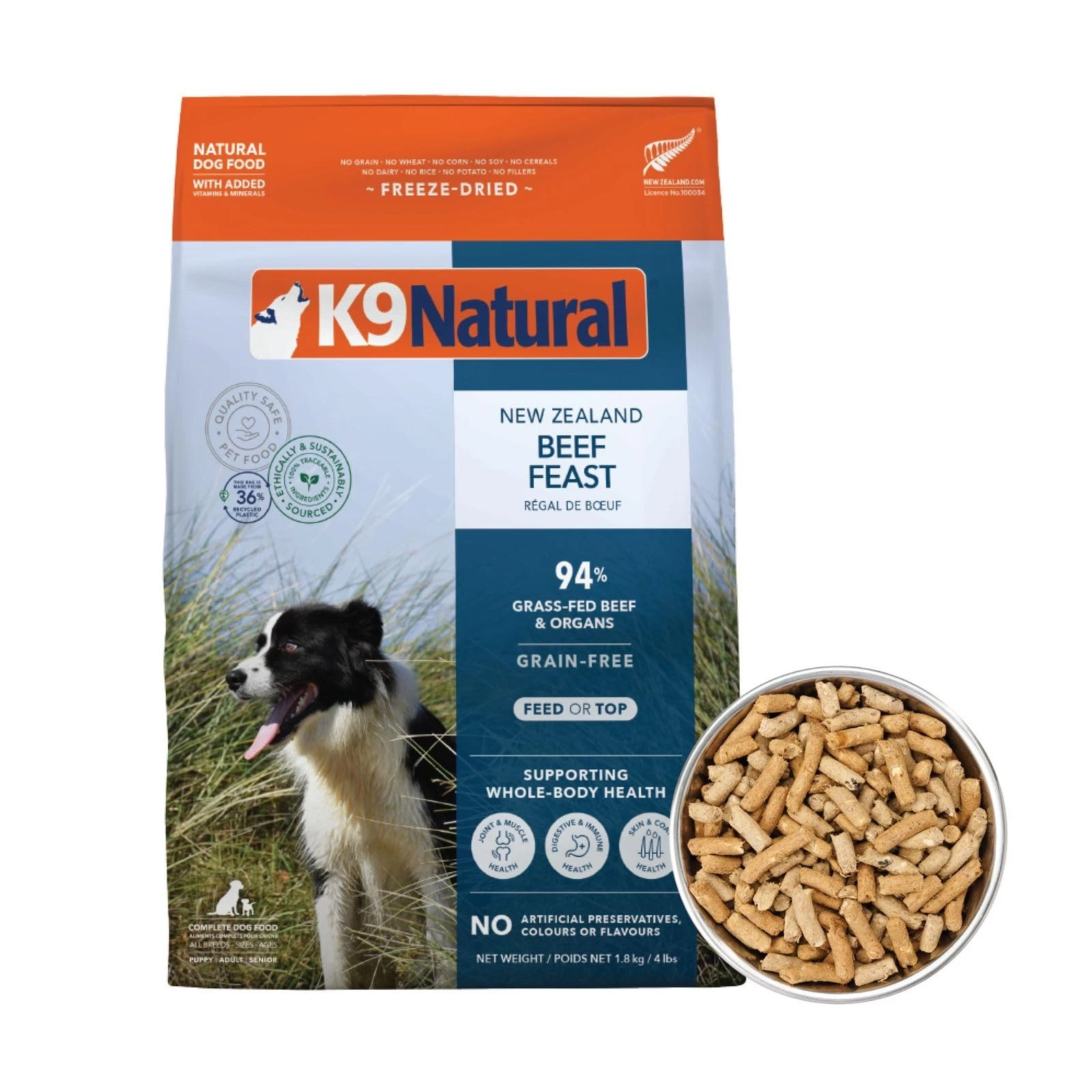 Freeze-Dried Beef Dog Food 4lb - Natural Nutrition for Healthy Pets