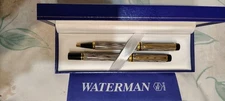 WATERMAN 100 IDEAL RHAPSODY CAVAIR FOUNTAIN PEN EF 18k GOLD NIB, BALL PEN FRANCE