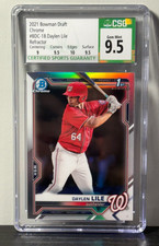 2021 Bowman Chrome Draft Daylen Lile 1st Bowman Refractor BDC18 CSG 9.5