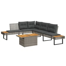 Garden Sofa Set Grey, Dark Grey