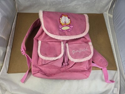 Vintage Paws Garfield The Cat Pink Backpack Girls Plush Fur Brand New
