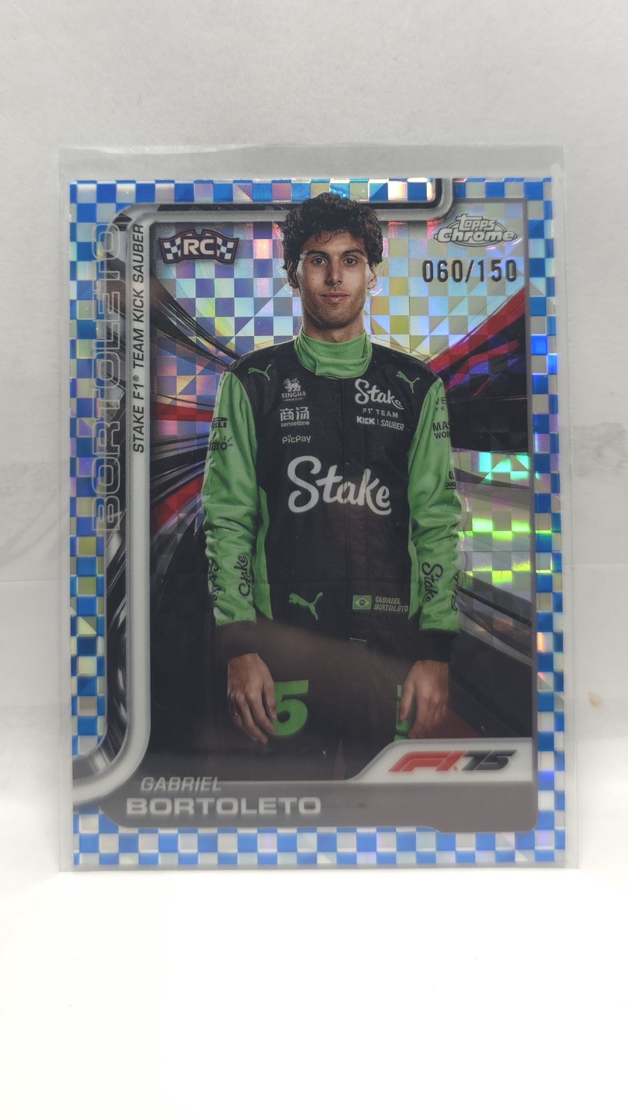 2025 Topps Chrome Blue Checker F1 Gabriel Bortoleto /150 #20