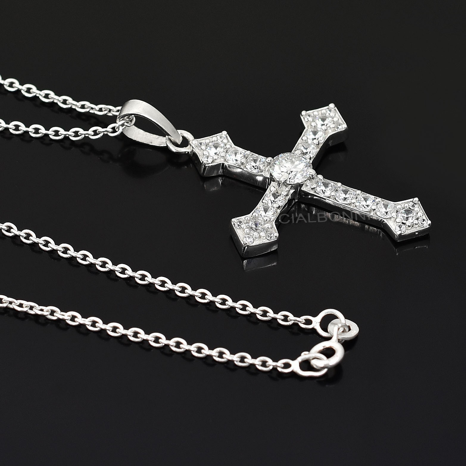 2.20 Ct Certified Diamond Unisex Cross Pendant ! FREE Diamond studs!