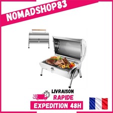 Barbecue Portable 2 en 1 Charbon Inox Mini Table Argent SunJas
