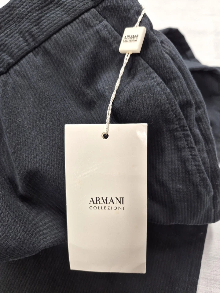 Nuevo con etiquetas Cordones Colección Armani (la talla medida es 30) Negro Bolsillos con Cremallera Sin Acabar Foto 3 de 4
