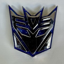 Transformers Decepticon Metal Belt Buckle Hasbro 2008 Blue Enamel Logo