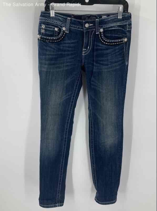 Miss Me Womens Blue Medium Wash Pockets Denim Skinny Leg Jeans Size 28