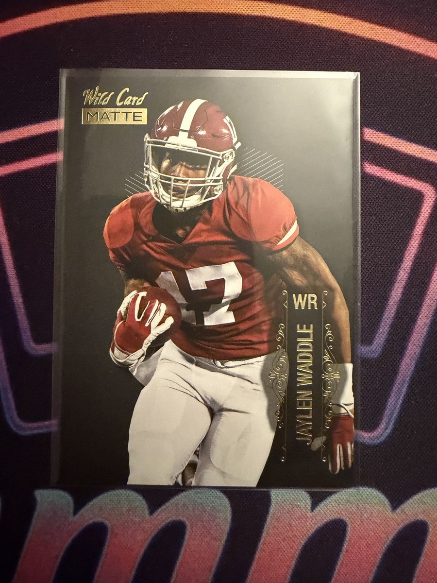 2022 Wild Card MATTE - Jaylen Waddle #LBC-8 Black Alabama Crimson