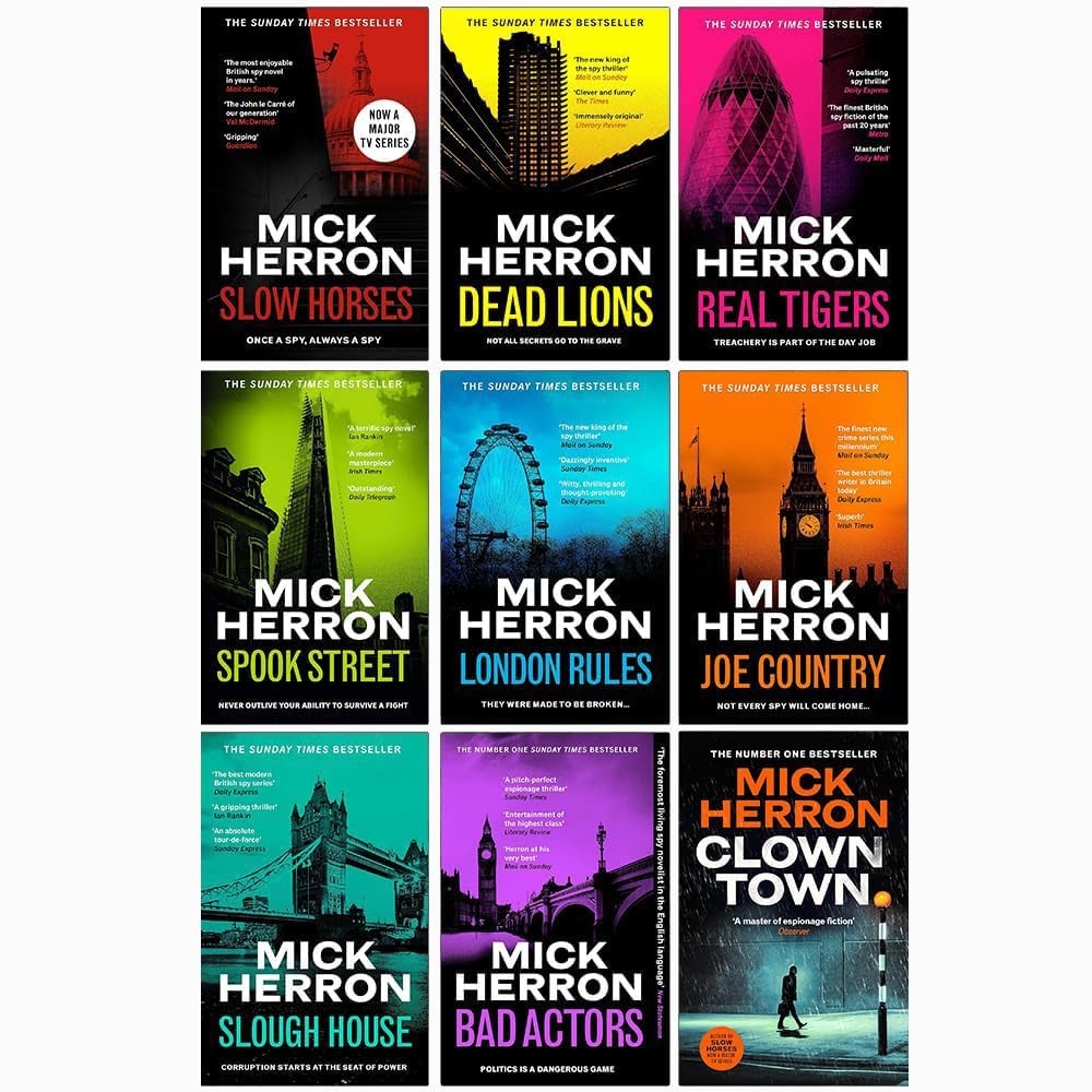 Slough House Series 9 Books Collection Set By Mick Herron Clown Town, Dead Lions