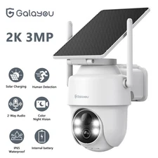 Galayou 2K Security Cameras Wireless Outdoor Solar Powered for Home 360° Viewing