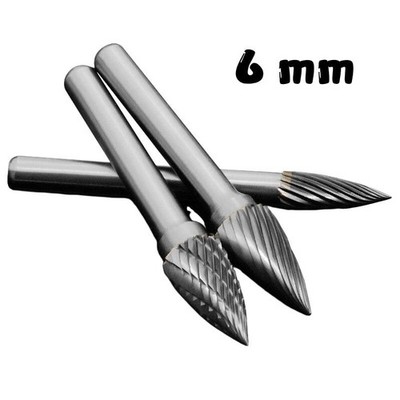 6 mm Schaft Hartmetall Frässtift Drehfeile Fräsen Metall Schleifen Fräser Bohrer