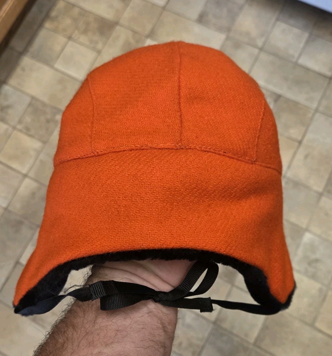 Vintage Pendleton Wool Trapper Hat Solid Orange S… - image 4