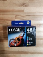 GENUINE EPSON 48 INKS STYLUS RX620 T0482 T0483 T0484 T0485 T0486 Exp 04/2014