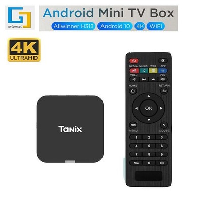 Tanix TX1 Android 10 TV Box, H313 Chip, 4K UHD, 2.4G WiFi Media Player
