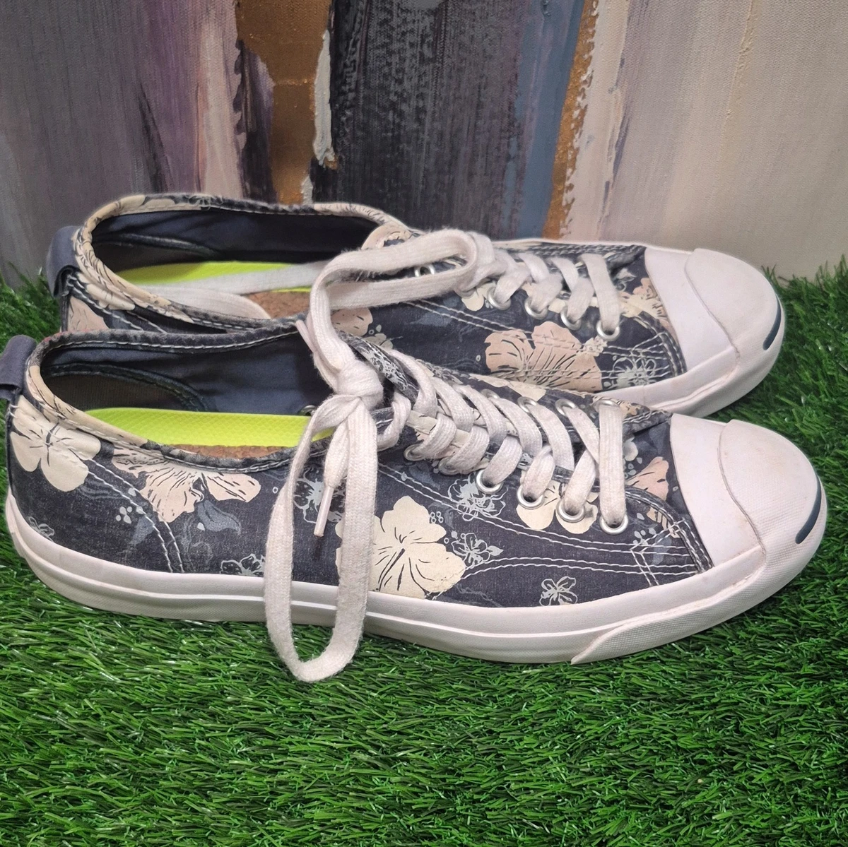 Converse Jack Purcell Floral Lace-Up Low Top Sneaker grau/weiß 151467C