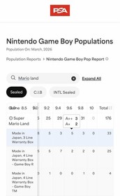 9.6 A+ PSA Super Mario Land Yellow Screenshots WATA VGA CGC New Nintendo Gameboy