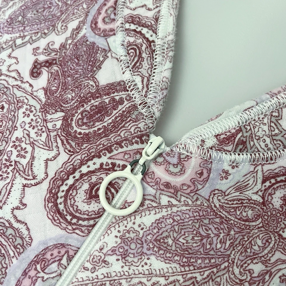 Roupão Miss Elaine Essentials camisola tamanho M rosa paisley acolchoado macio aconchegante para dormir - Imagem 4 de 4