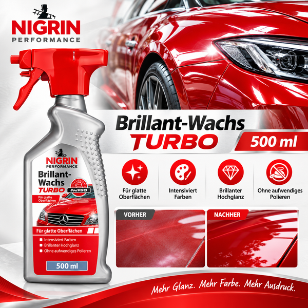 Nigrin Brillant-Wachs Auto Wachs SprüHflasche Glanz Lackschutz 500 Ml Turbo-image