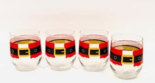 Libbey Christmas Santa Belt 17oz Stemless Wine Glasses - Set of 4