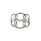 STERLING SILVER 925 OPEN LINK CHAIN RING SIZE 6 VINTAGE MODERNIST BAND GEOMETRIC