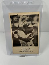1974 Hank Aaron Promotional Postcard - Barretts Oak Park Village Mall