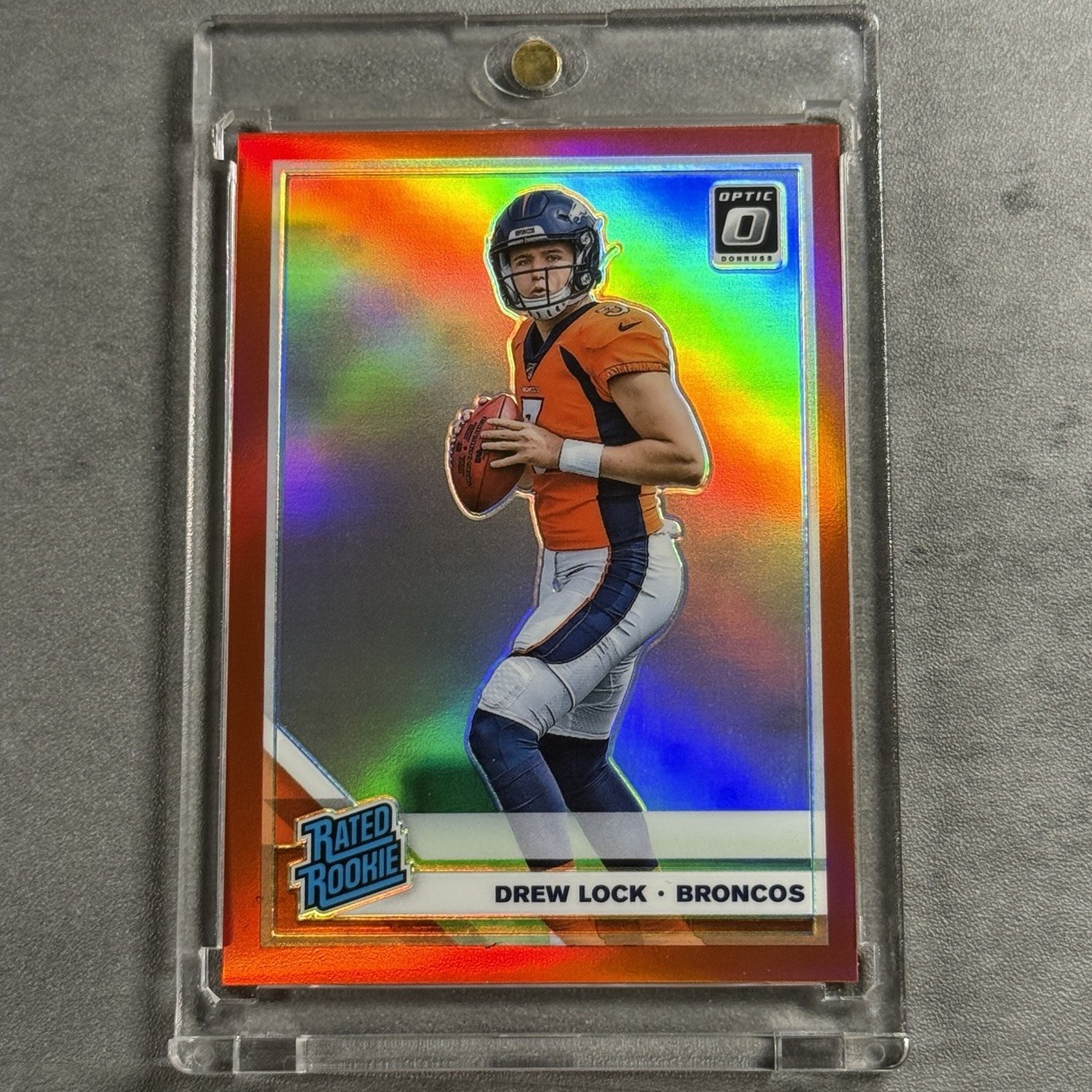 2019 Panini Donruss Optic Rated Red Prizm /99 Drew Lock #153 Rookie RC SSP Holo